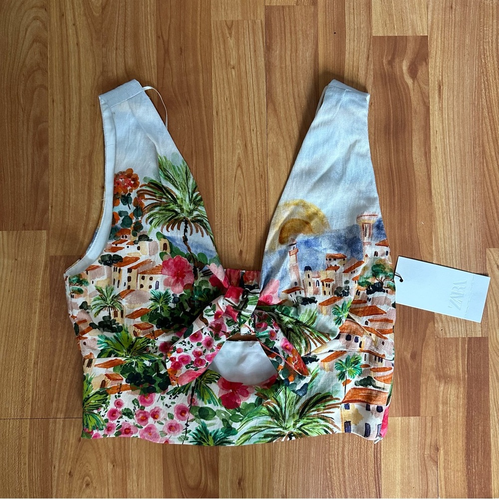 Zara Tropical Print Women's Tank Top - Multicolor